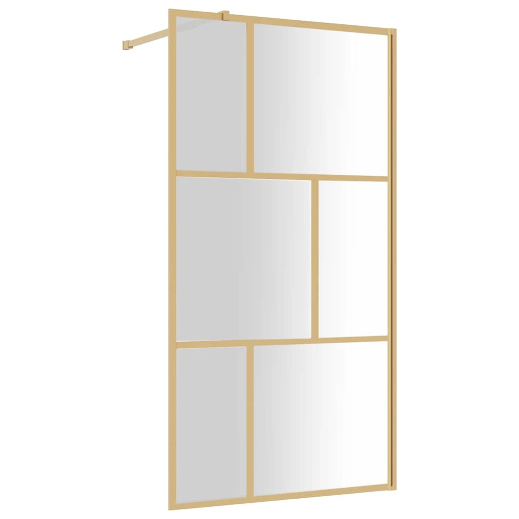 Stijenka za walk-in tuš sa staklom ESG zlatna 100 x 195 cm