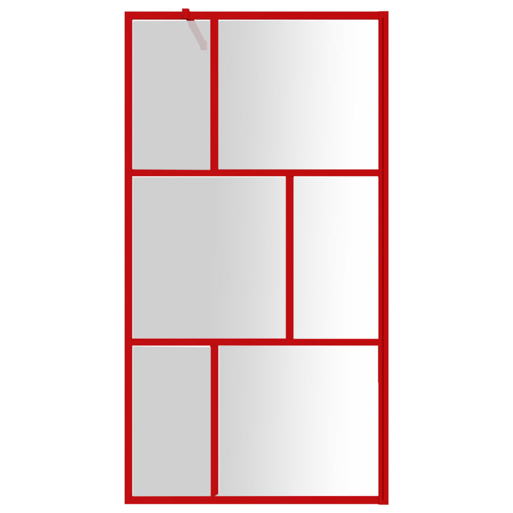 Stijenka za walk-in tuš sa staklom ESG crvena 115 x 195 cm