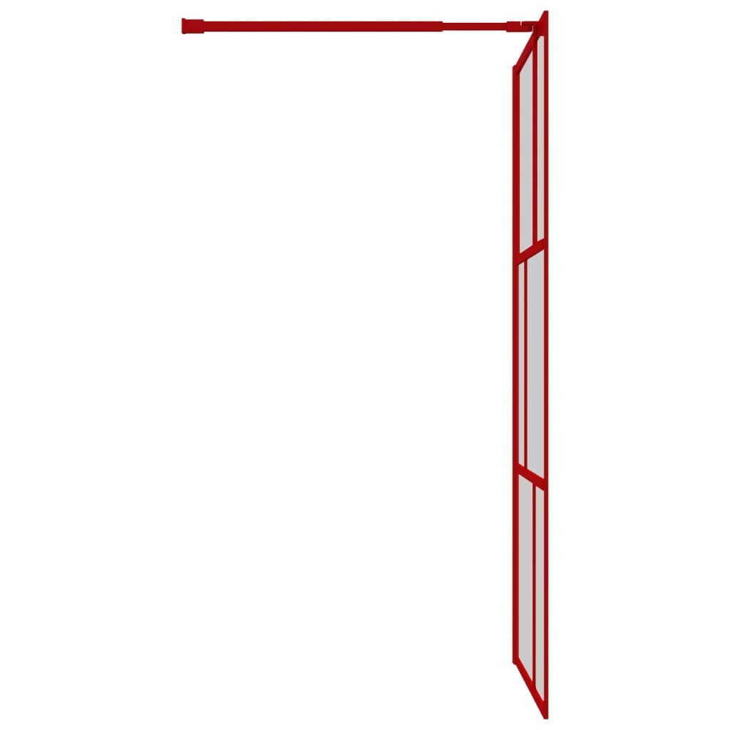 Stijenka za walk-in tuš sa staklom ESG crvena 115 x 195 cm