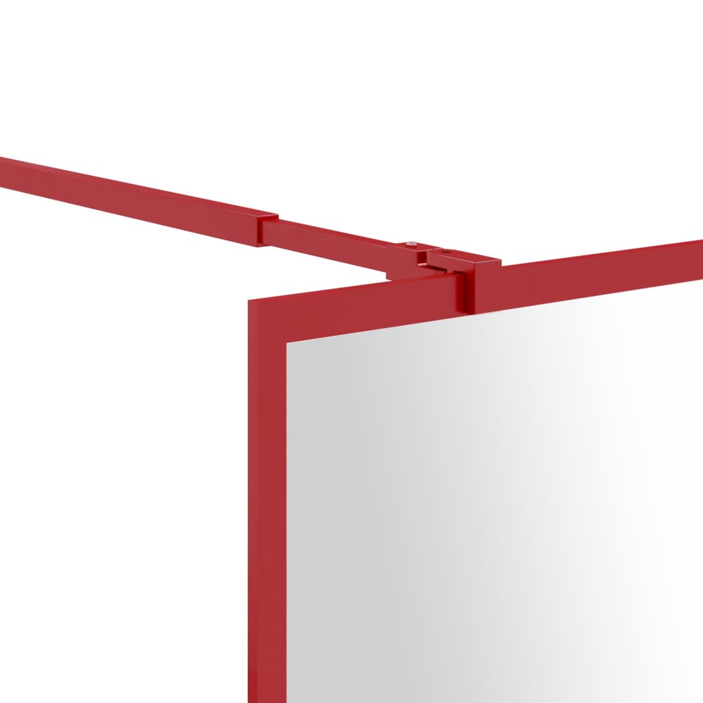 Stijenka za walk-in tuš sa staklom ESG crvena 115 x 195 cm
