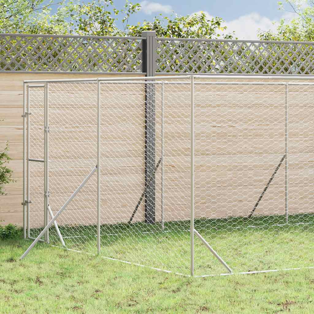 Vanjski kavez za pse srebrni 4 x 16 x 2 m od pocinčanog čelika