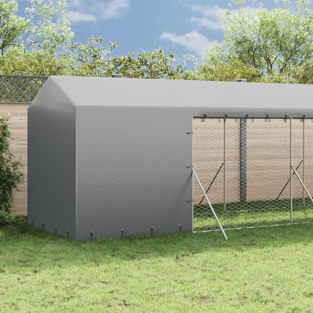 Vanjski kavez za pse s krovom srebrni 2x14x2,5m pocinčani čelik