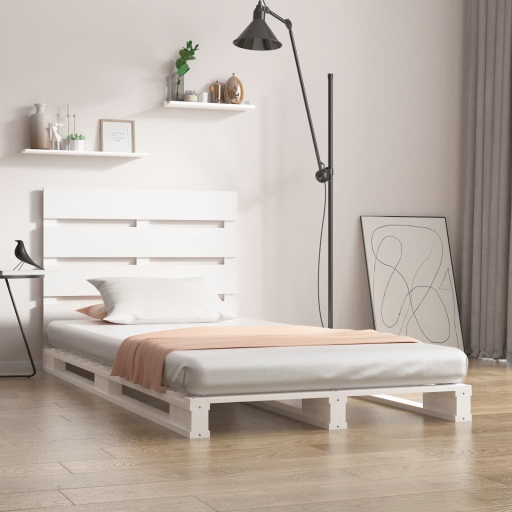 Okvir za krevet od borovine bijela 90x190 cm jednokrevetni