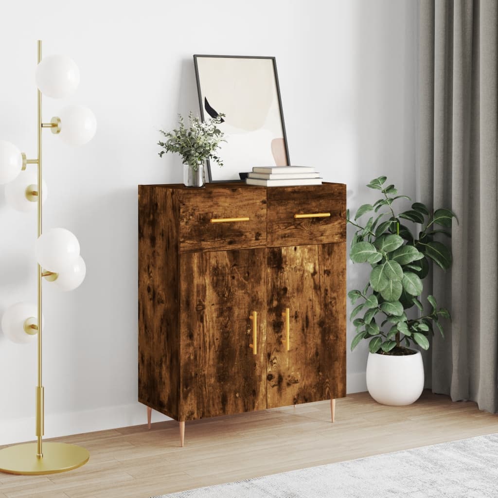 Komoda boja dimljenog hrasta 69,5x34x90 cm konstruirano drvo