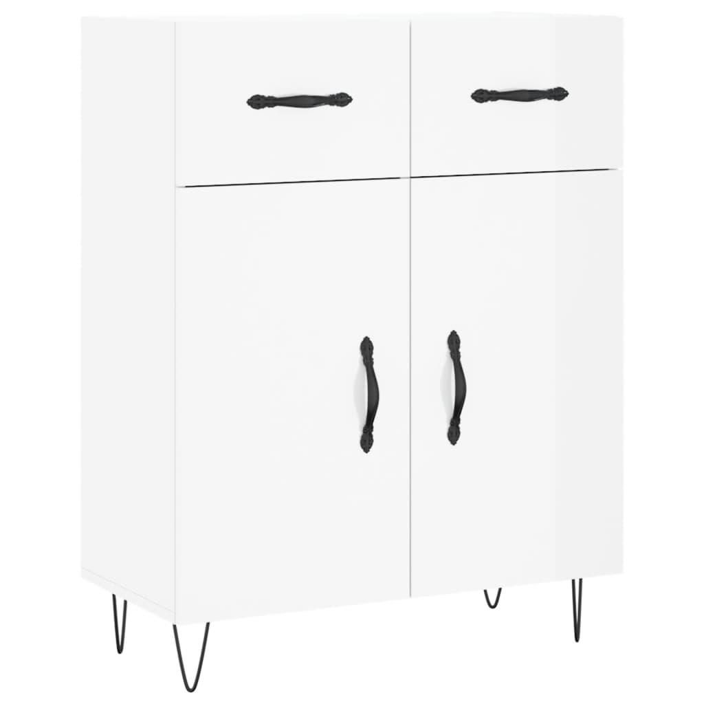 Komoda sjajna bijela 69,5x34x90 cm od konstruiranog drva