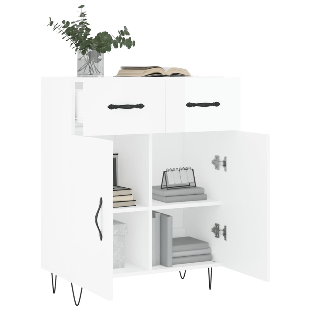 Komoda sjajna bijela 69,5x34x90 cm od konstruiranog drva