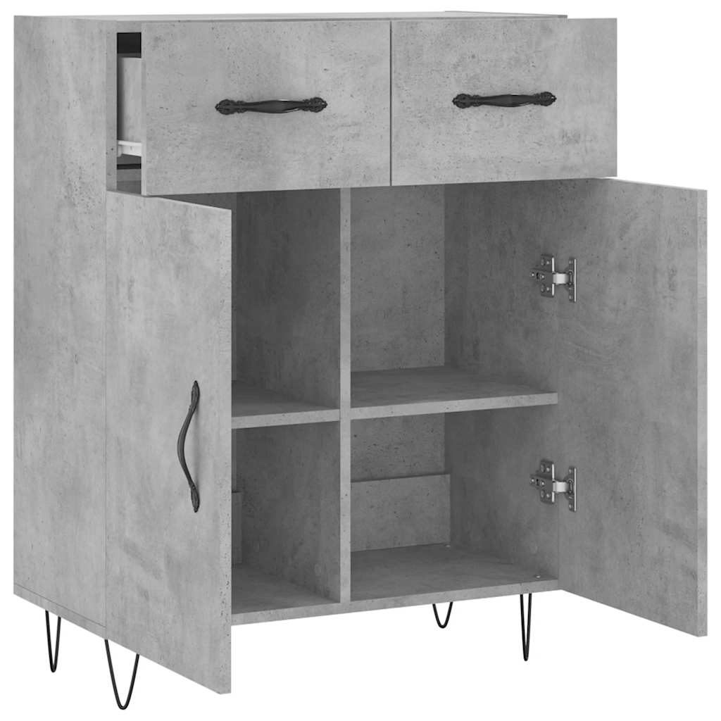 Komoda siva boja betona 69,5x34x90 cm od konstruiranog drva