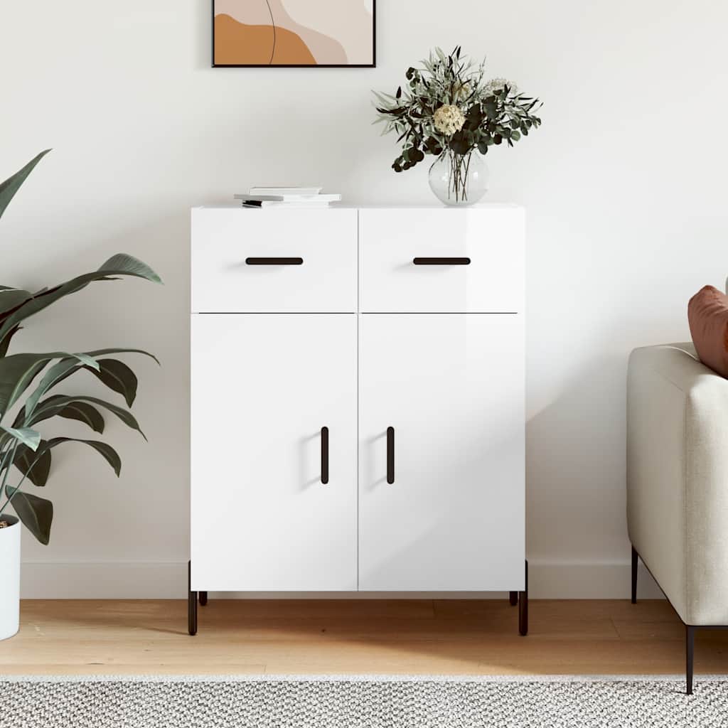 Komoda sjajna bijela 69,5x34x90 cm od konstruiranog drva