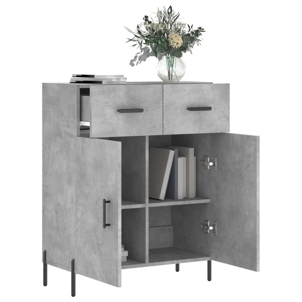 Komoda siva boja betona 69,5x34x90 cm od konstruiranog drva