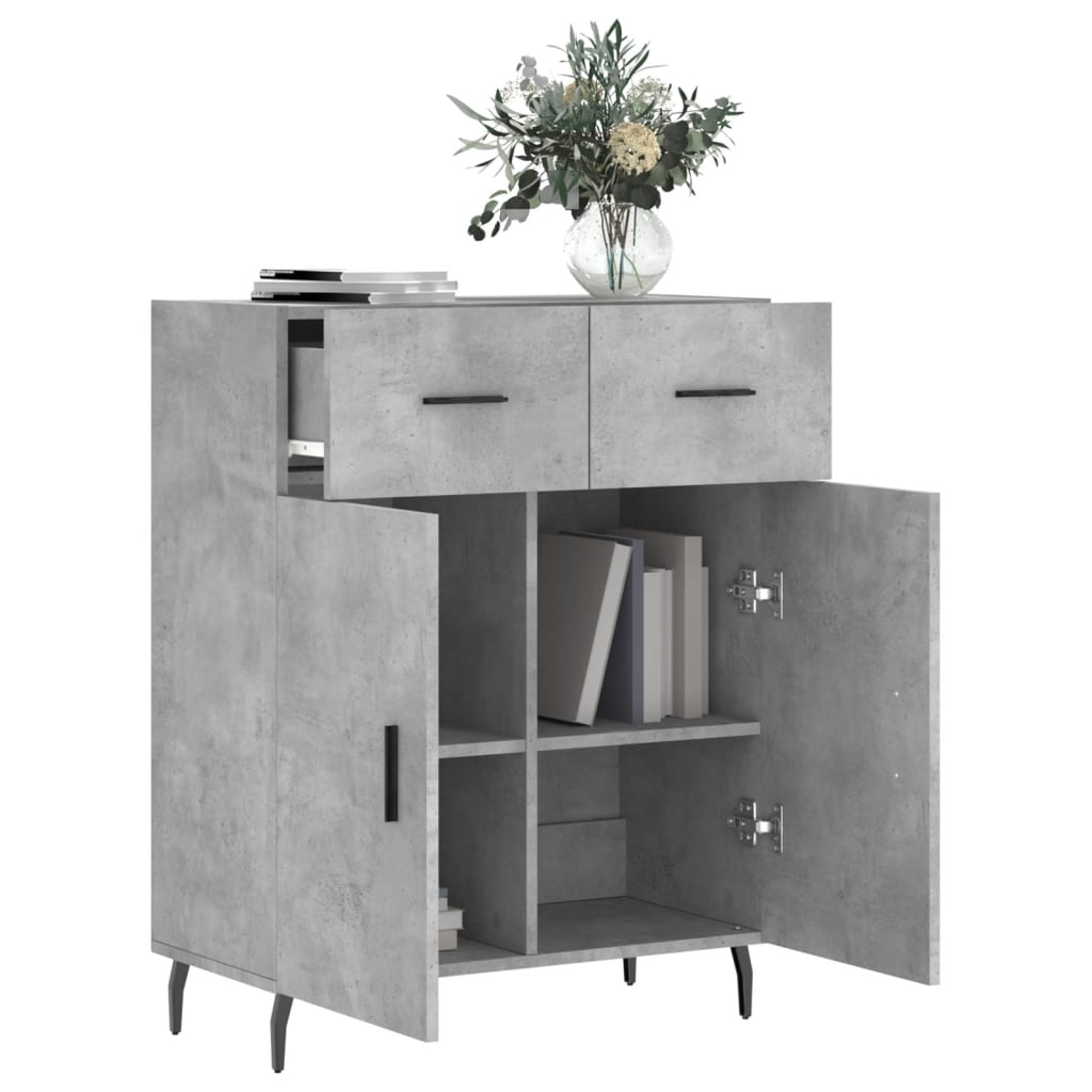 Komoda siva boja betona 69,5x34x90 cm od konstruiranog drva