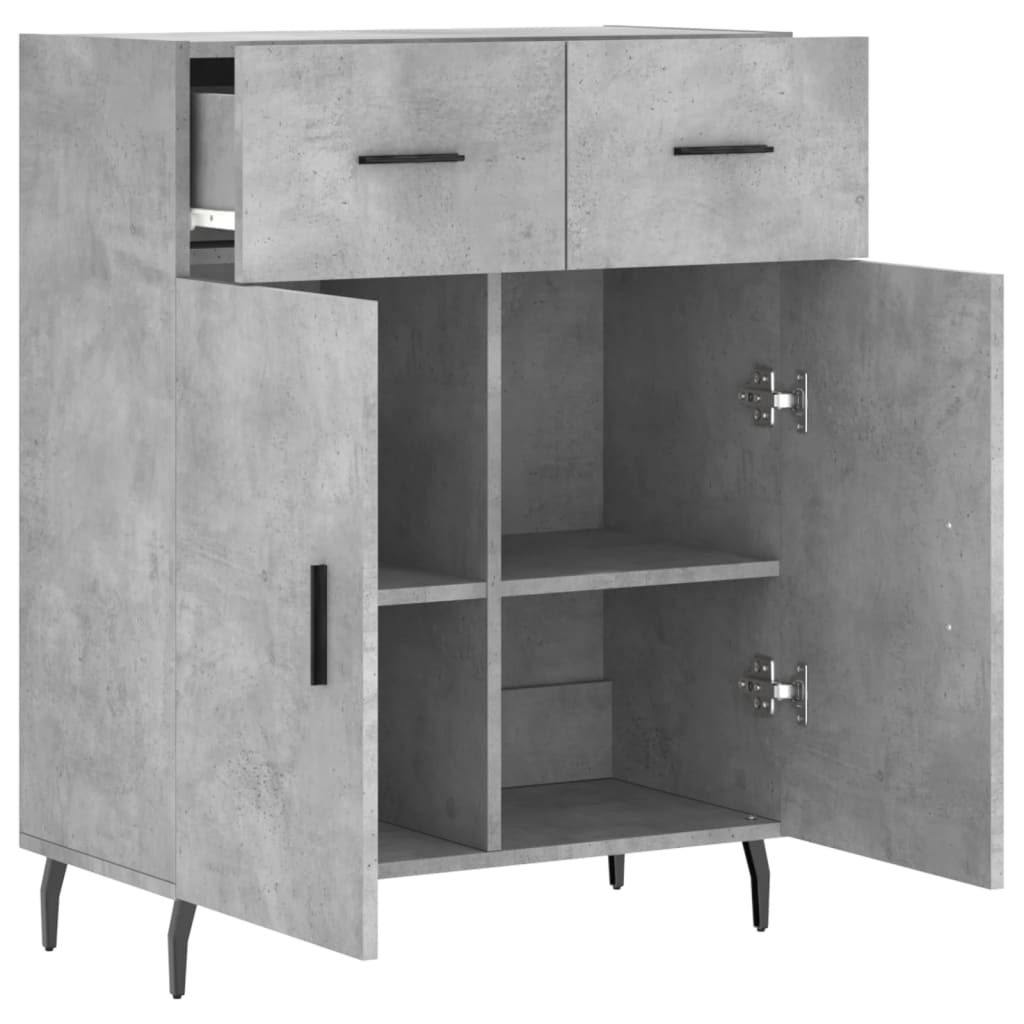 Komoda siva boja betona 69,5x34x90 cm od konstruiranog drva
