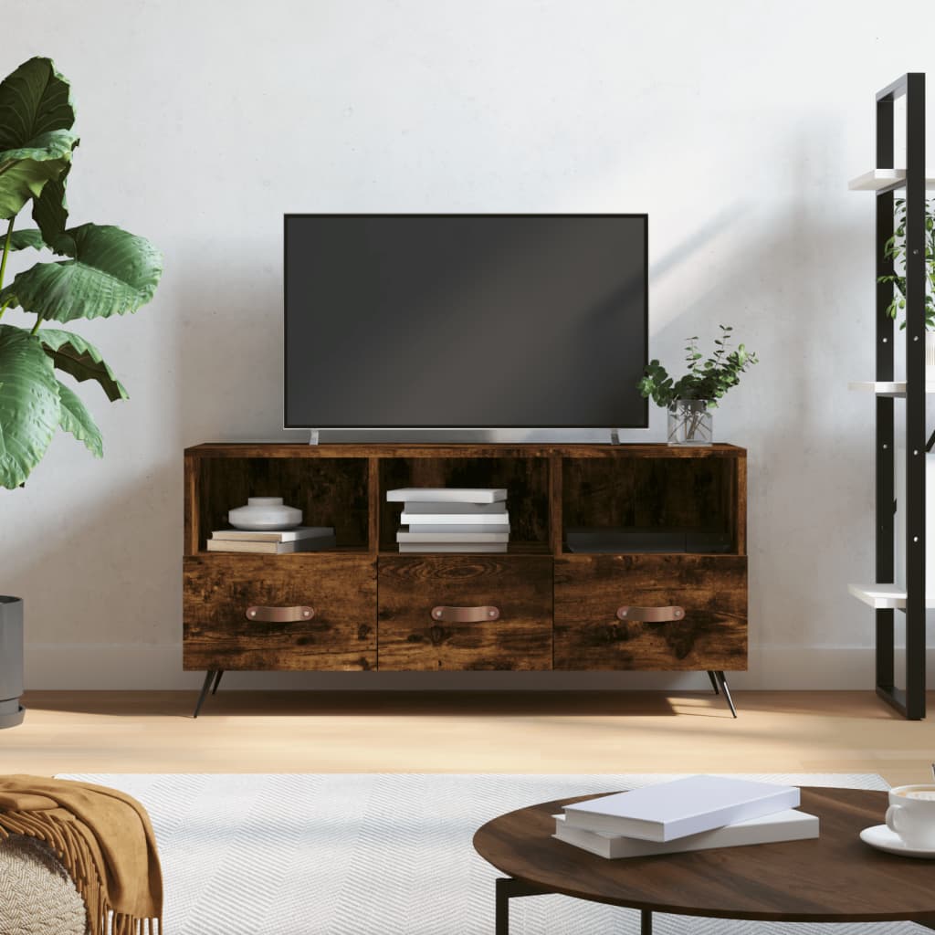 TV ormarić boja dimljenog hrasta 102x36x50 cm konstruirano drvo