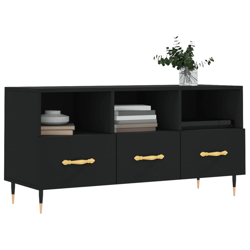TV ormarić crni 102 x 36 x 50 cm od konstruiranog drva