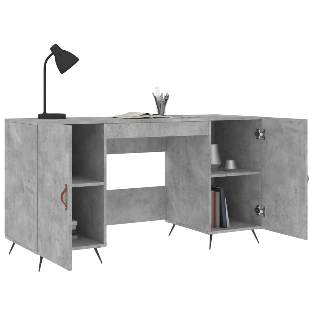 Radni stol boja betona 140 x 50 x 75 cm od konstruiranog drva