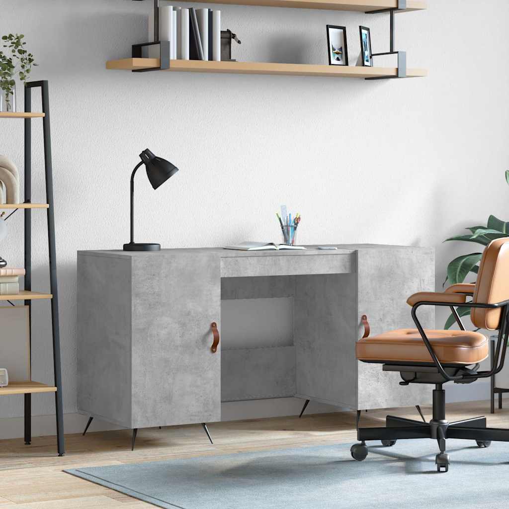 Radni stol boja betona 140 x 50 x 75 cm od konstruiranog drva