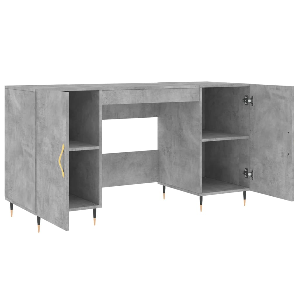 Radni stol boja betona 140 x 50 x 75 cm od konstruiranog drva