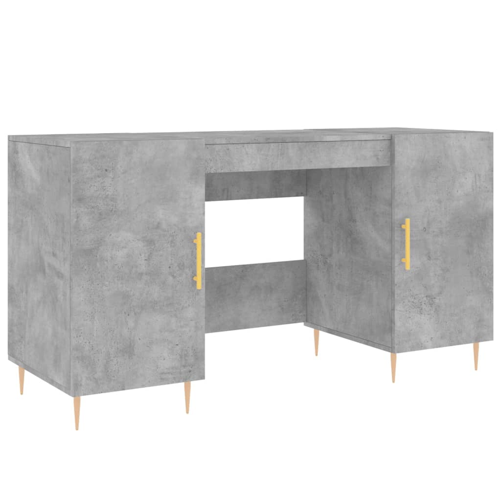 Radni stol boja betona 140 x 50 x 75 cm od konstruiranog drva
