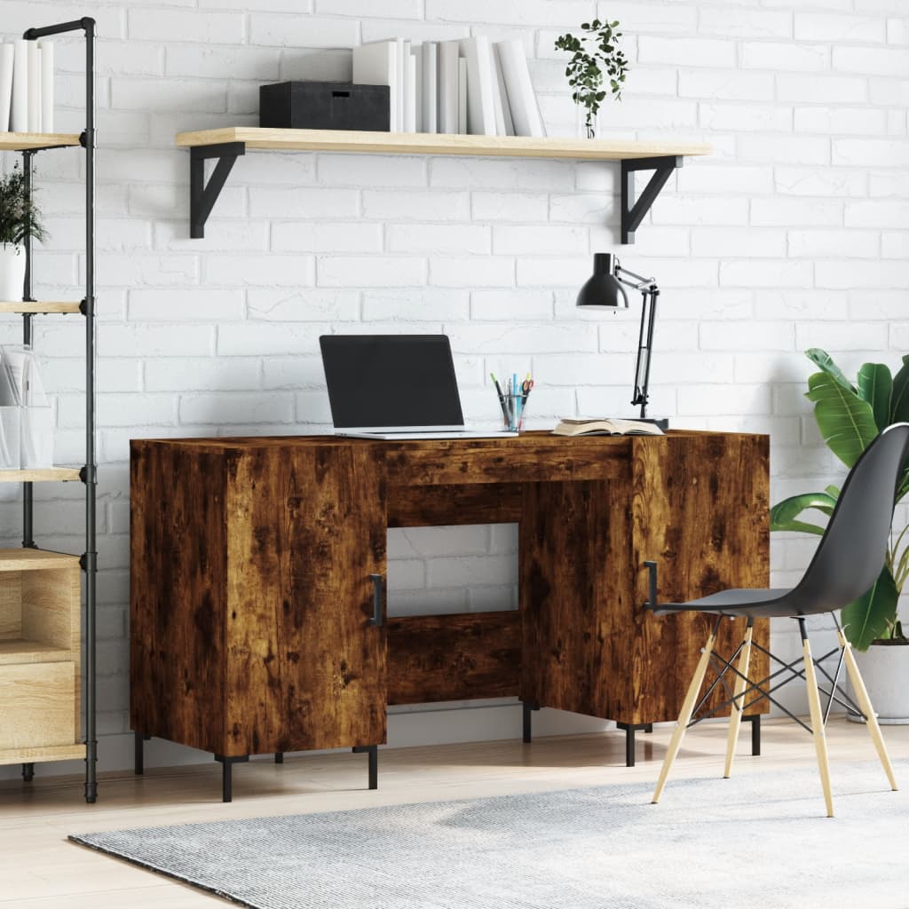 Radni stol boja dimljenog hrasta 140x50x75 cm konstruirano drvo