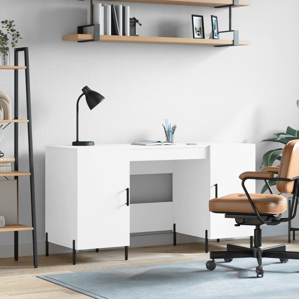 Radni stol bijeli 140 x 50 x 75 cm od konstruiranog drva