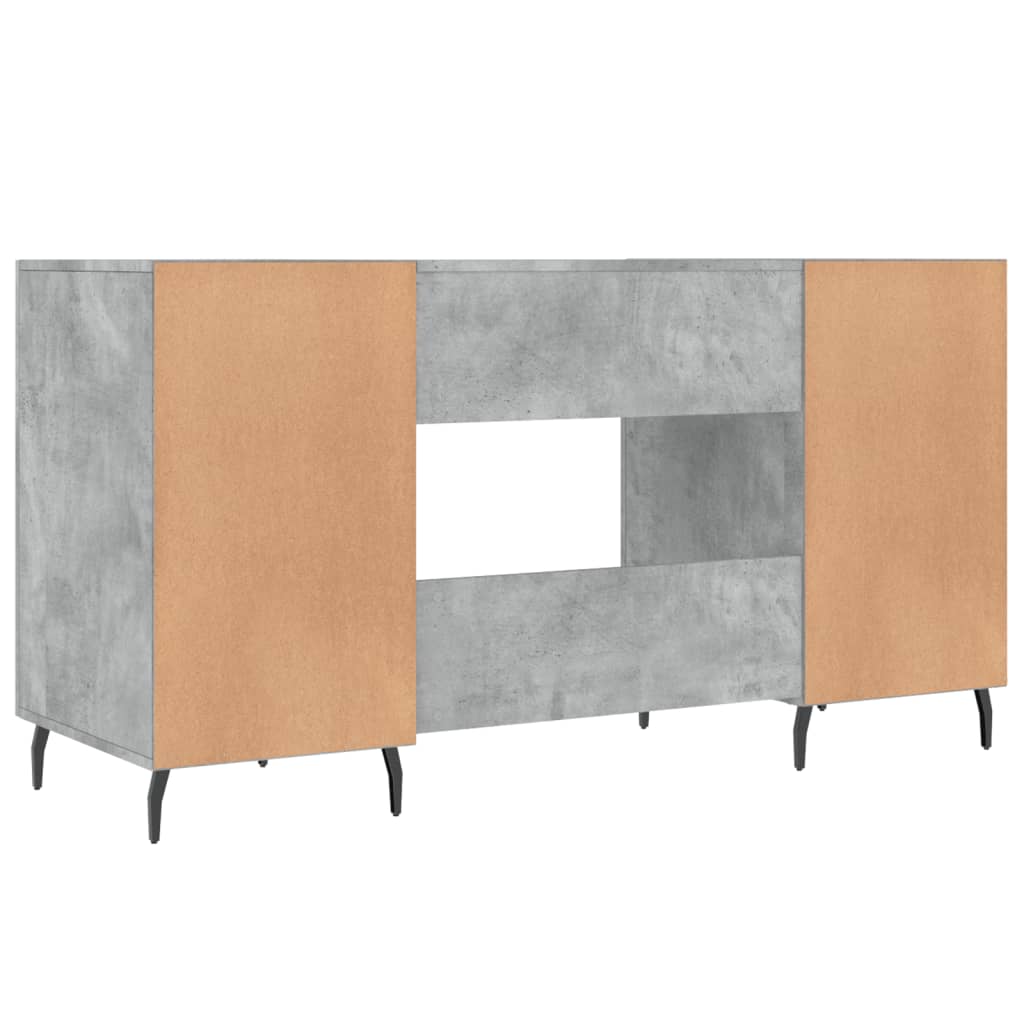 Radni stol boja betona 140 x 50 x 75 cm od konstruiranog drva
