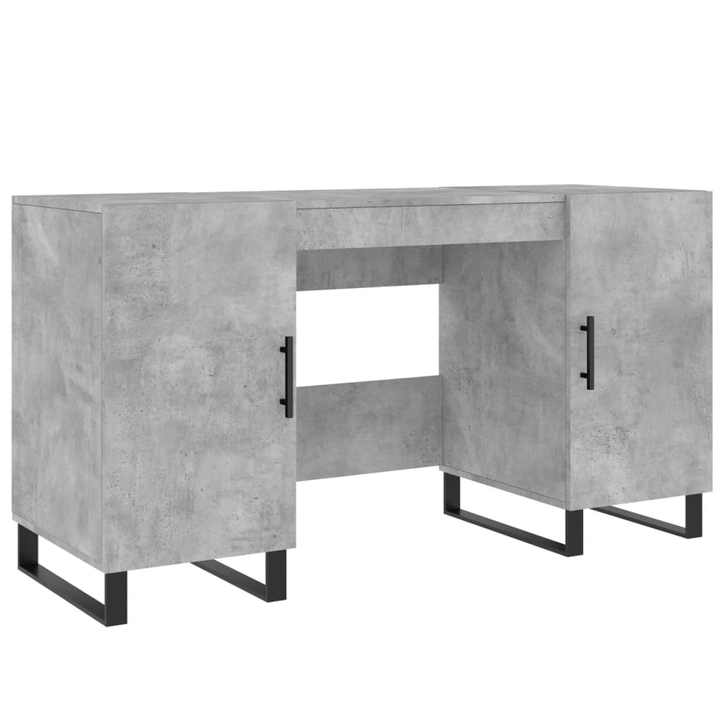 Radni stol boja betona 140 x 50 x 75 cm od konstruiranog drva