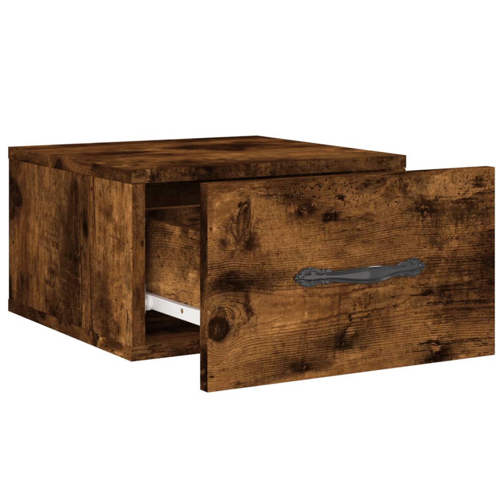 Zidni noćni ormarići 2 kom dimljenog hrasta 35x35x20 cm