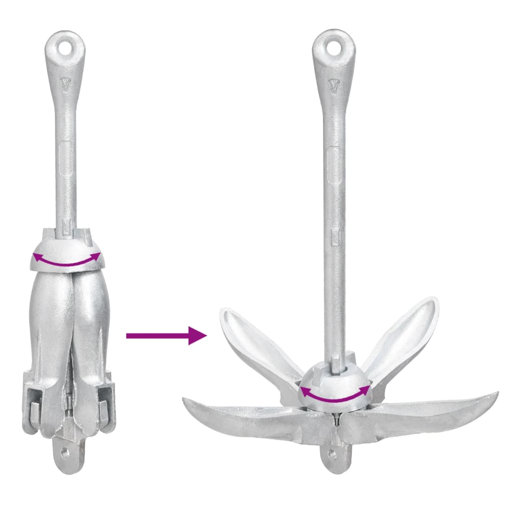 Sklopivo sidro srebrno 3,2 kg od kovanog željeza