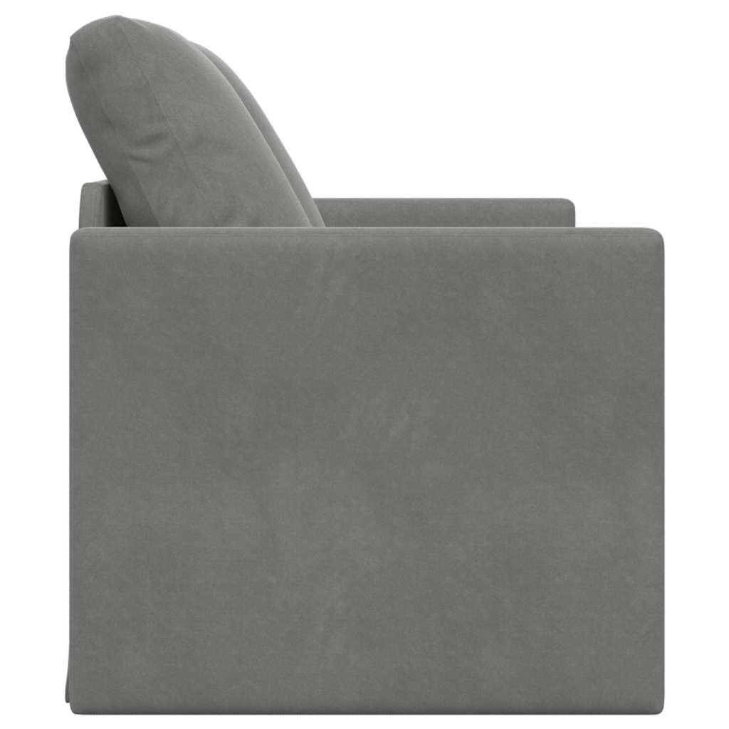 Podni kauč na razvlačenje 2-u-1 tamnosivi 122x204x55 cm baršun