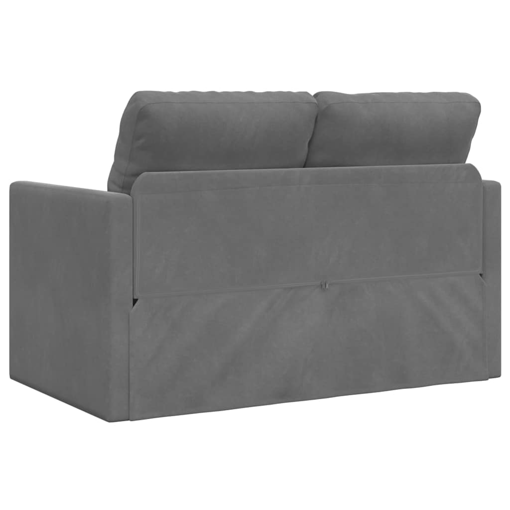 Podni kauč na razvlačenje 2-u-1 tamnosivi 122x204x55 cm baršun