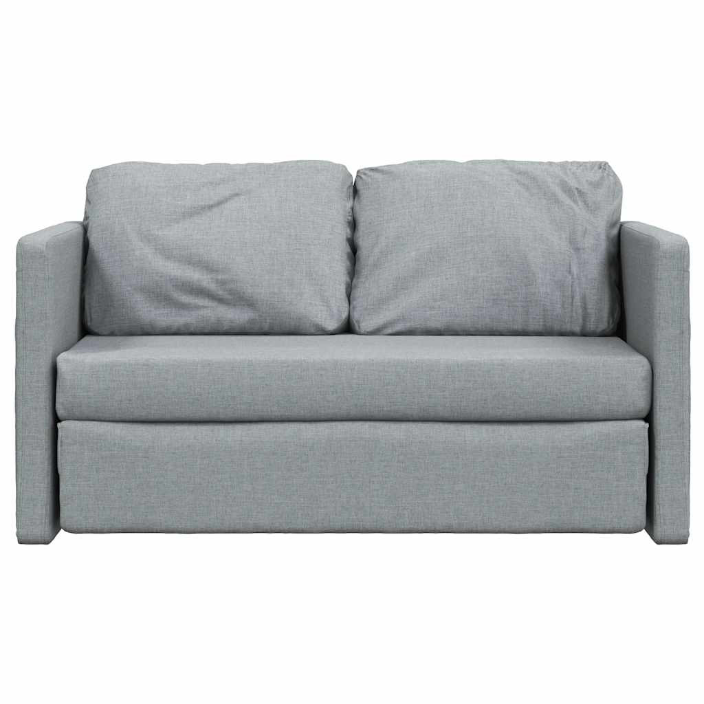 Podni kauč na razvlačenje 2-u-1 svjetlosivi 112x174x55cm baršun
