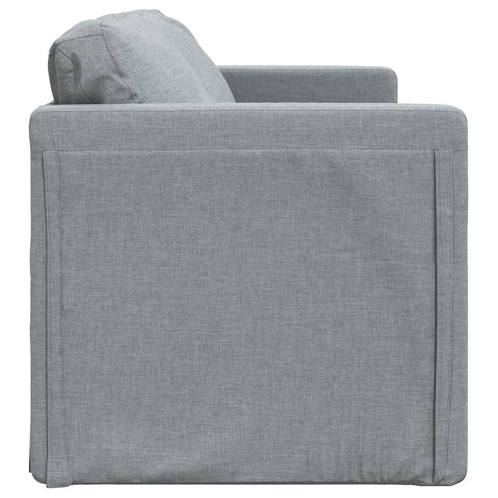 Podni kauč na razvlačenje 2-u-1 svjetlosivi 112x174x55cm baršun
