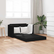 Podni kauč na razvlačenje 2-u-1 crni 112x174x55 cm od tkanine