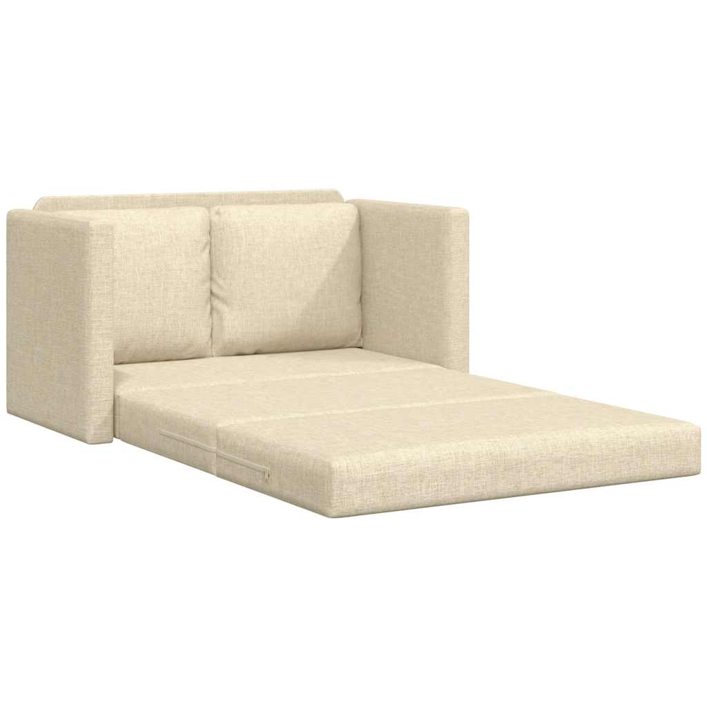 Podni kauč na razvlačenje 2-u-1 krem 112x174x55 cm od tkanine