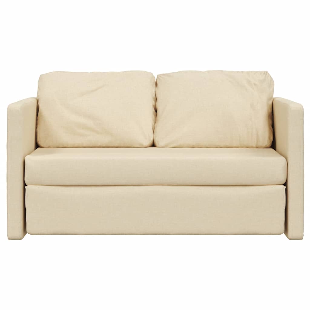 Podni kauč na razvlačenje 2-u-1 krem 112x174x55 cm od tkanine