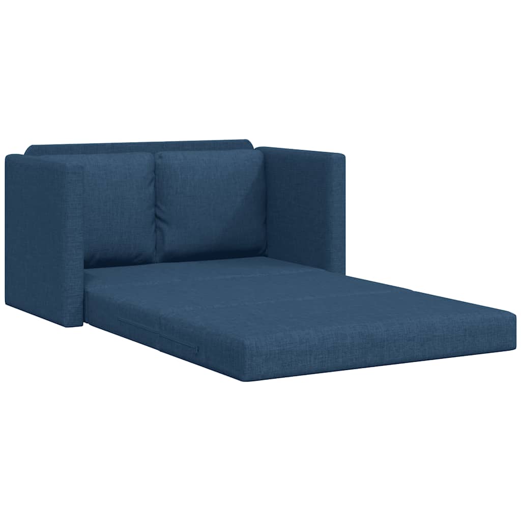 Podni kauč na razvlačenje 2-u-1 plavi 112x174x55 cm od tkanine