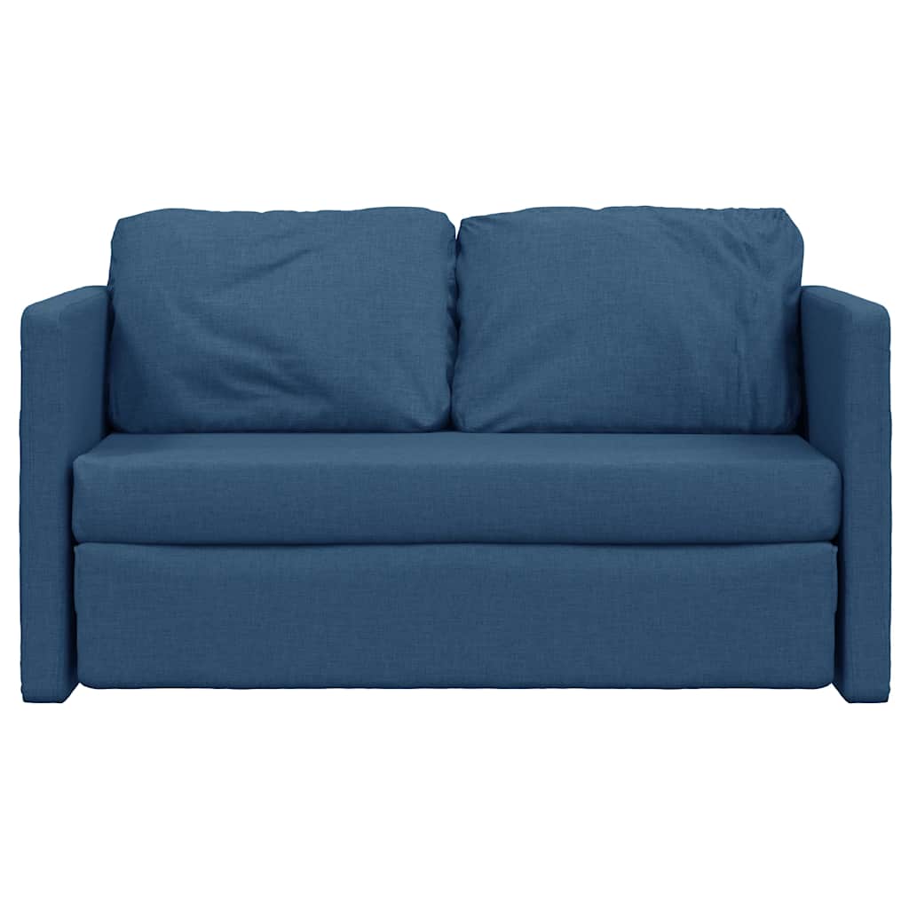 Podni kauč na razvlačenje 2-u-1 plavi 112x174x55 cm od tkanine