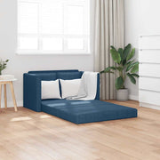 Podni kauč na razvlačenje 2-u-1 plavi 112x174x55 cm od tkanine
