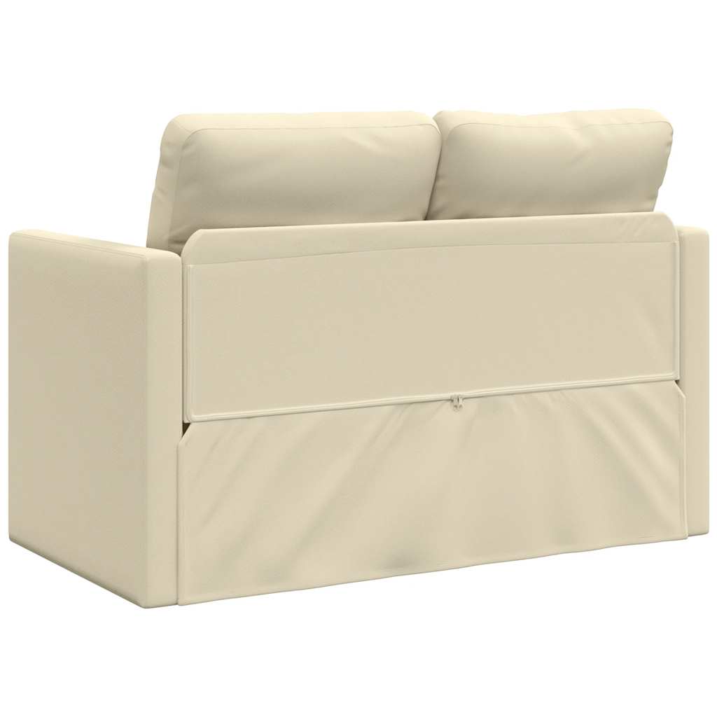 Podni kauč na razvlačenje 2-u-1 krem 112x174x55 cm umjetna koža