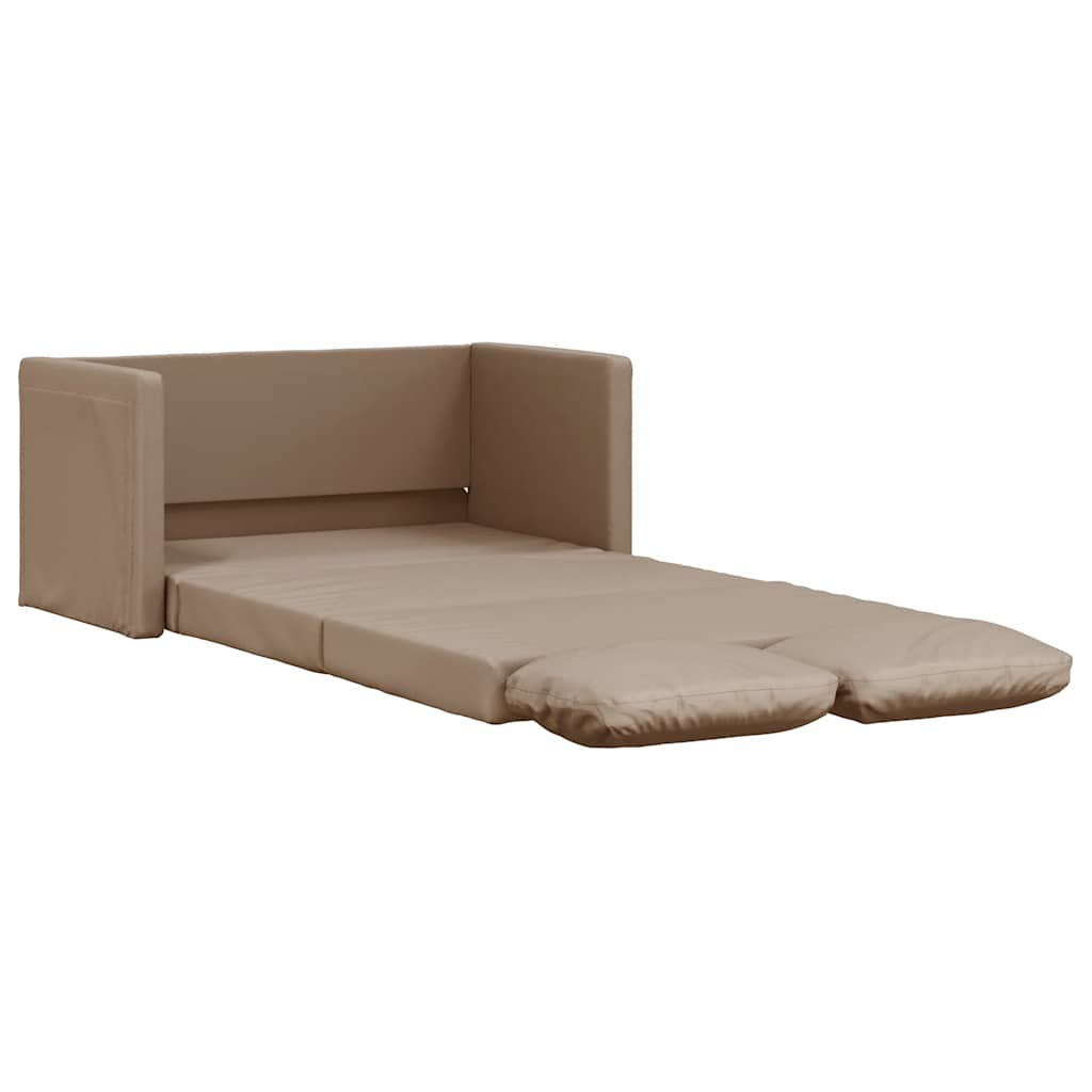Podni kauč 2-u-1 cappuccino 112 x 174 x 55 cm od umjetne kože