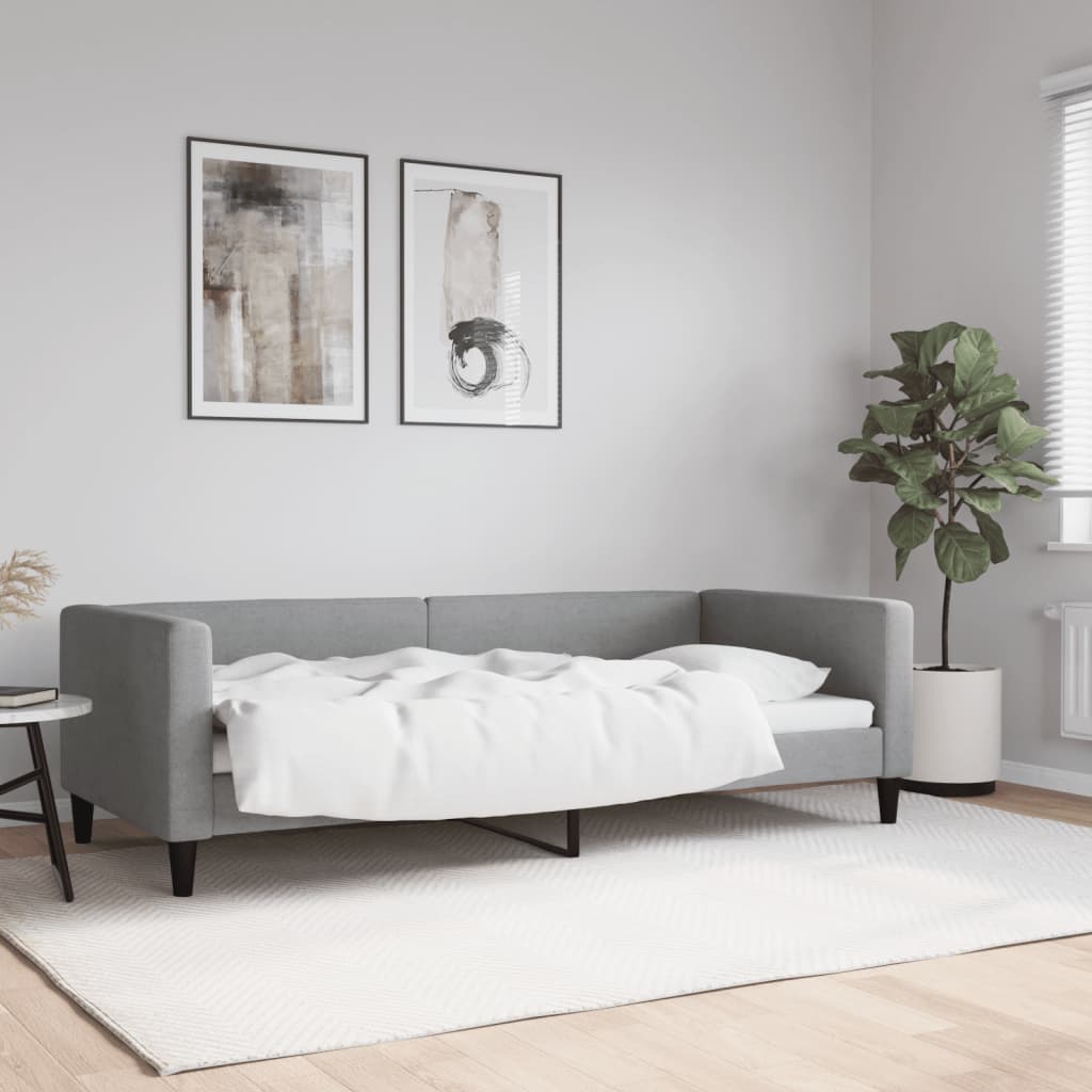 Dnevni krevet svjetlosivi 90 x 200 cm od tkanine