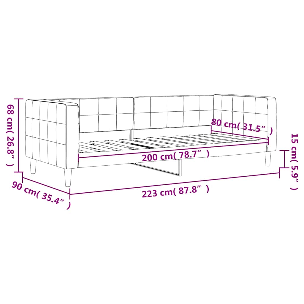Dnevni krevet plavi 80 x 200 cm baršunasti