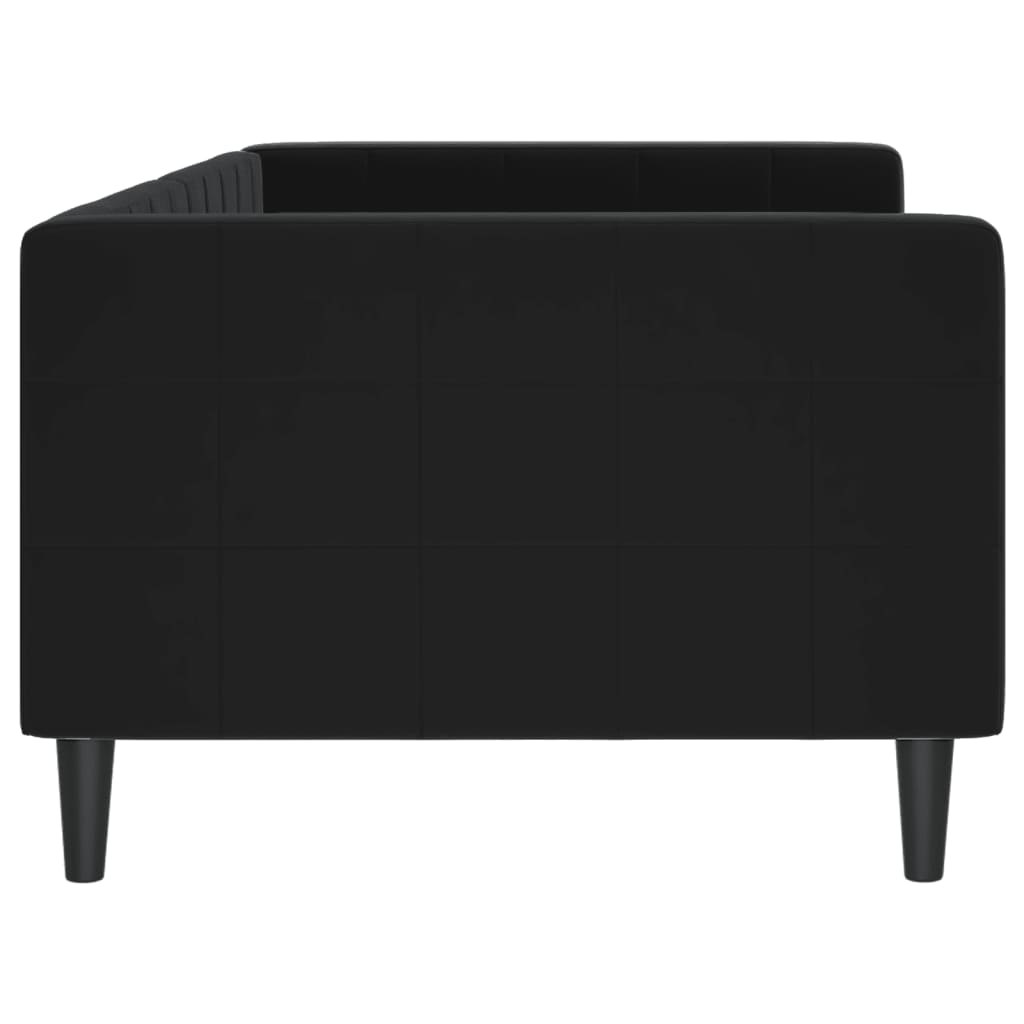 Dnevni krevet crni 90 x 200 cm baršunasti