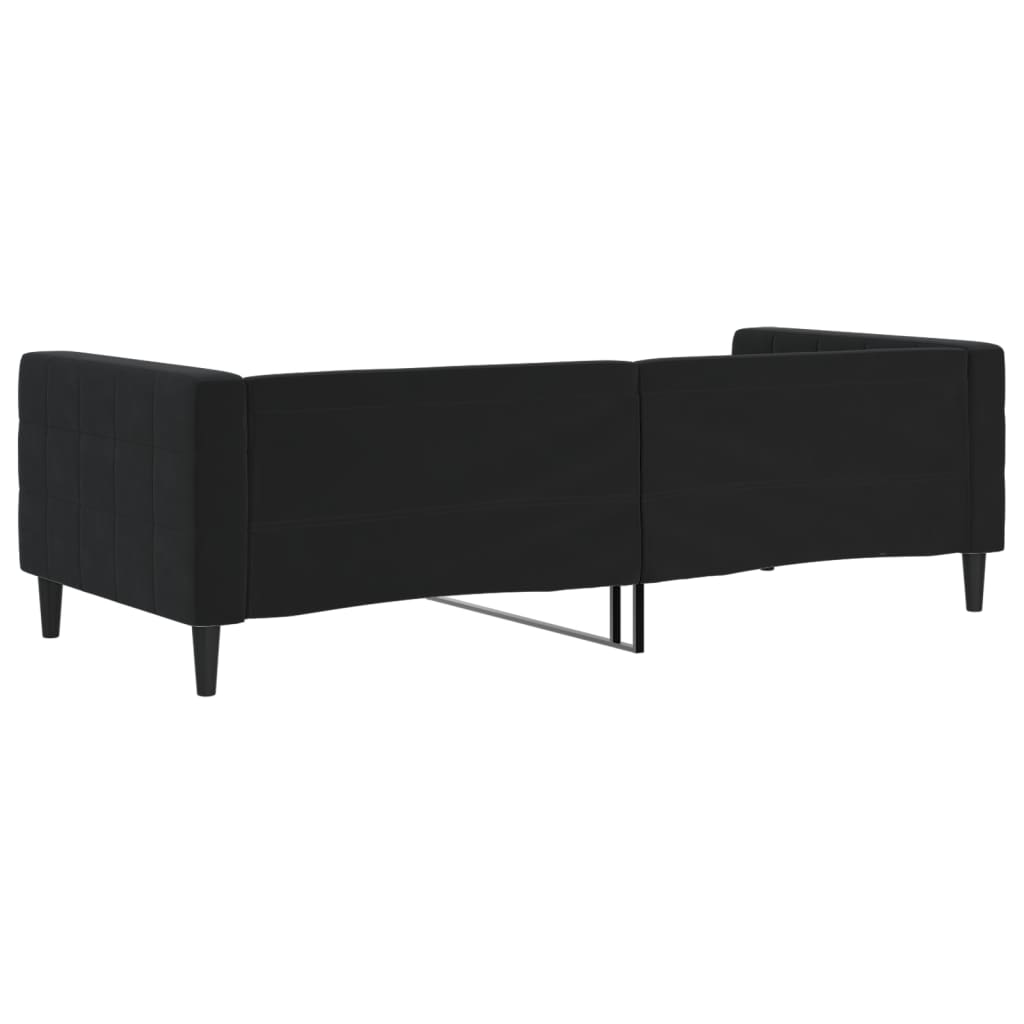 Dnevni krevet crni 90 x 200 cm baršunasti
