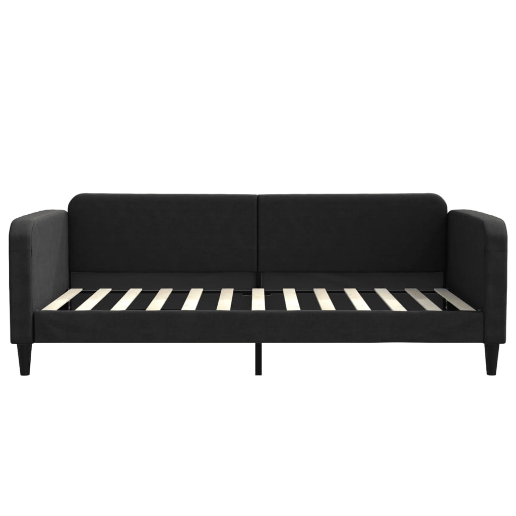 Dnevni krevet crni 100 x 200 cm od tkanine