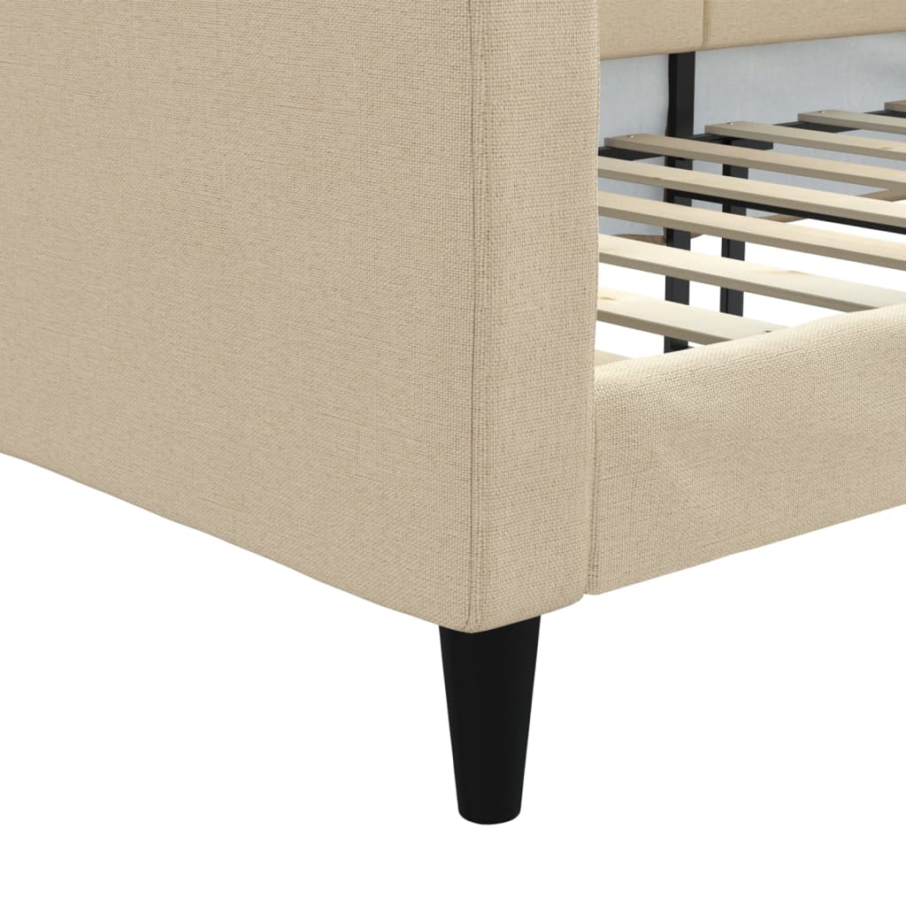 Dnevni krevet krem 100 x 200 cm od tkanine