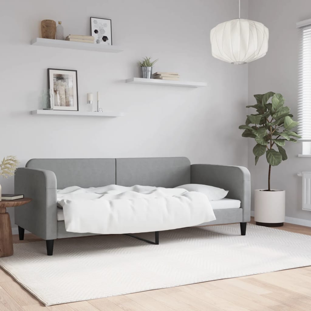 Dnevni krevet svjetlosivi 90 x 190 cm od tkanine