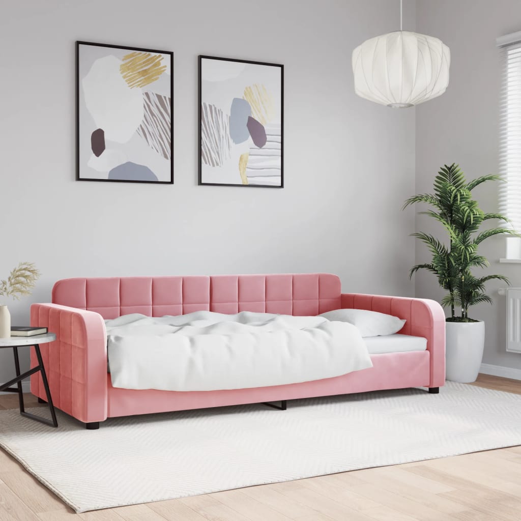 Dnevni krevet ružičasti 90 x 200 cm baršunasti
