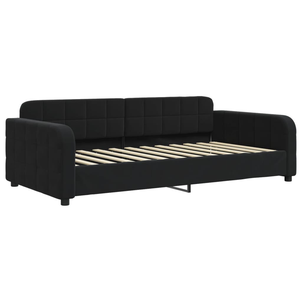 Dnevni krevet crni 90 x 200 cm baršunasti