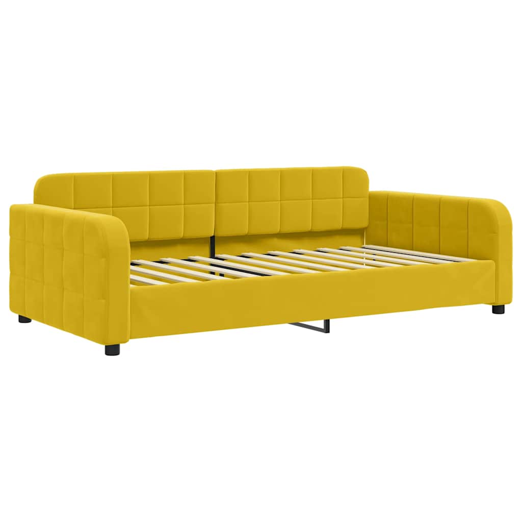 Dnevni krevet žuti 90 x 200 cm baršunasti