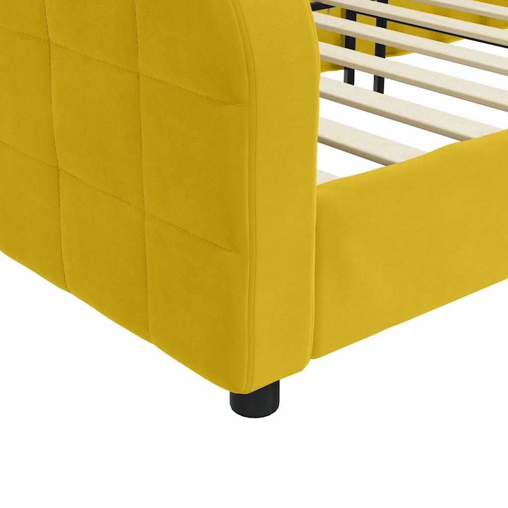 Dnevni krevet žuti 90 x 200 cm baršunasti